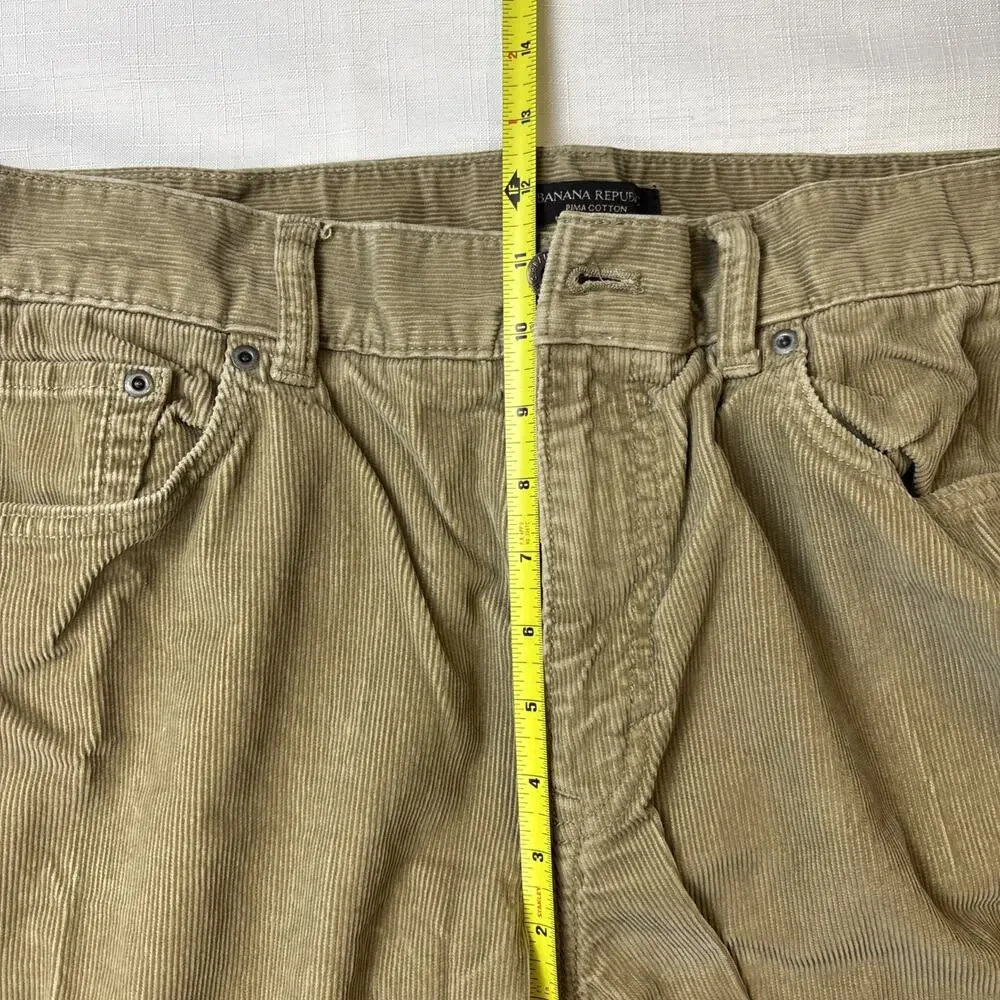 Banana Republic Pima Cotton Corduroy Jeans Pants Mens Size 36x32 Tan Meas 36x32